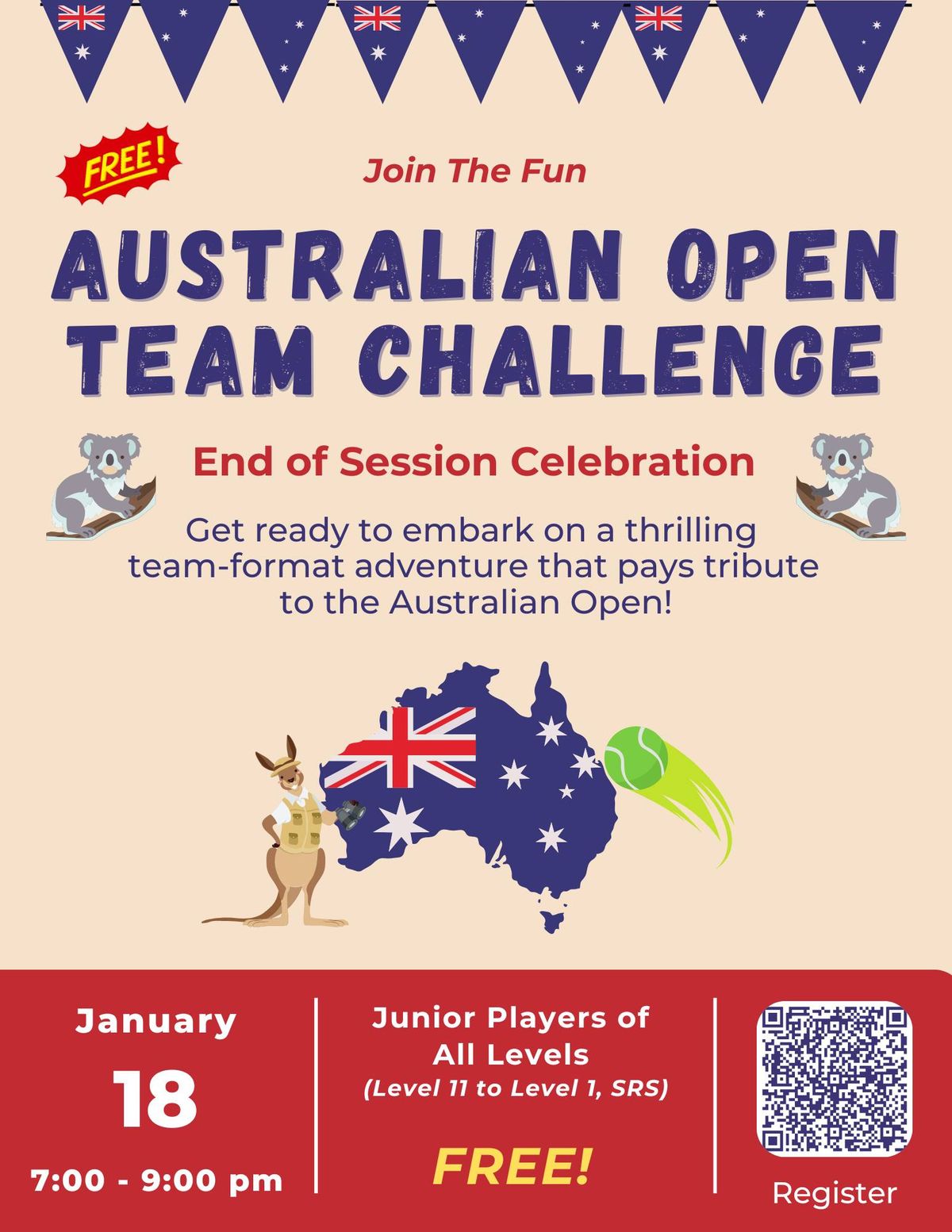 \ud83c\udfbe Junior Australian Open Team Challenge! \ud83d\udc28