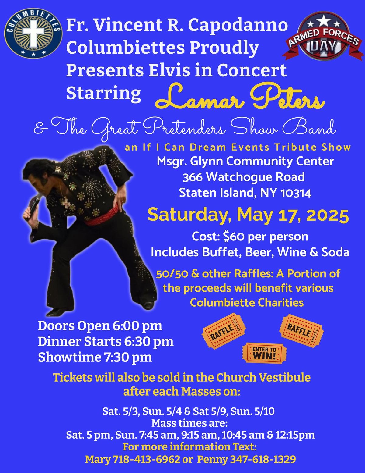 5-17-25 Father Vincent R. Capodanno Columbiettes Presents Elvis in Concert Starring Lamar Peters