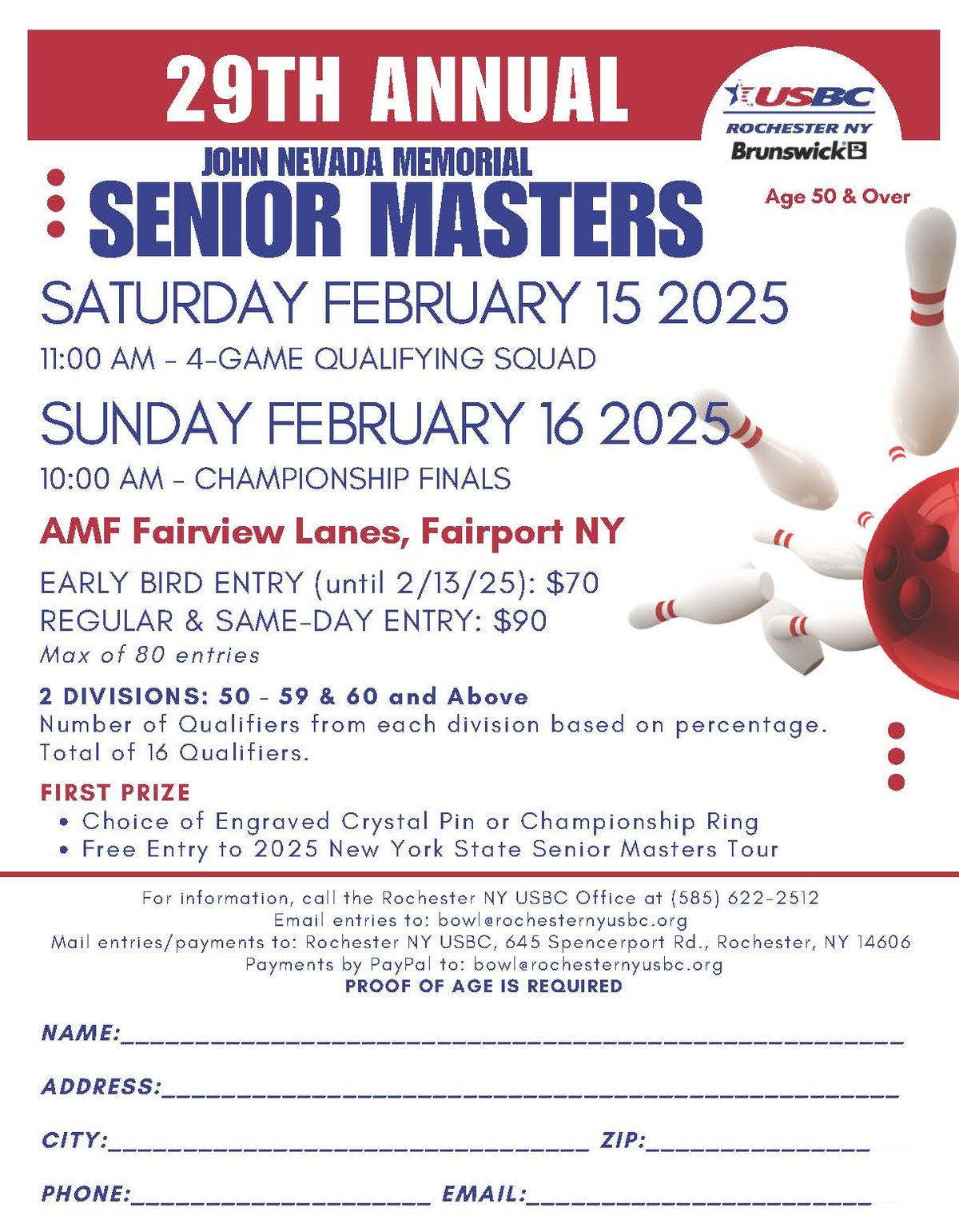 John Nevada Memorial 29th Annual Scratch Seniors Masters Championship Tournament