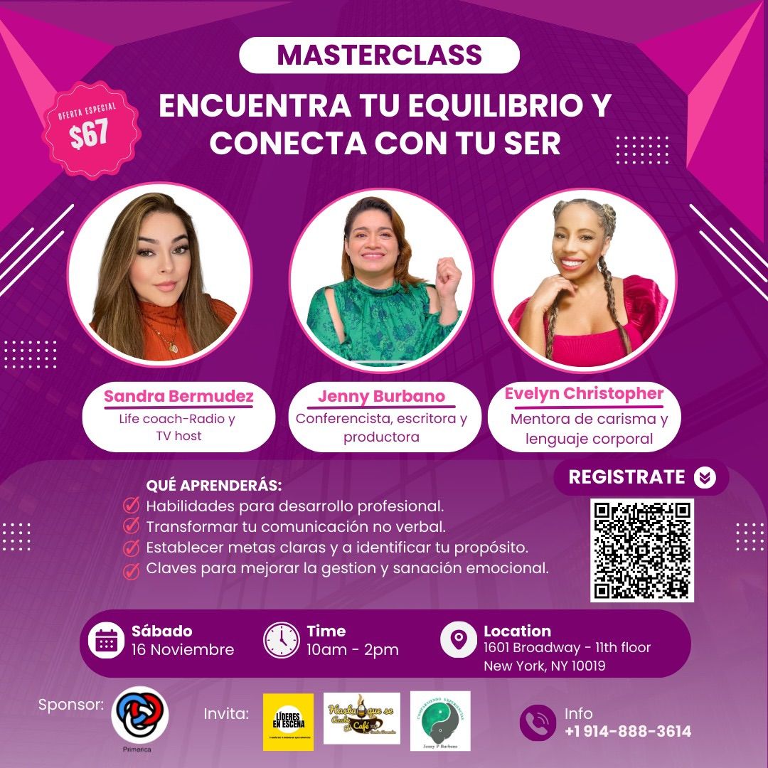 Masterclass \u201cEncuentra tu Equilibrio y Con\u00e9ctate con tu ser\u201d