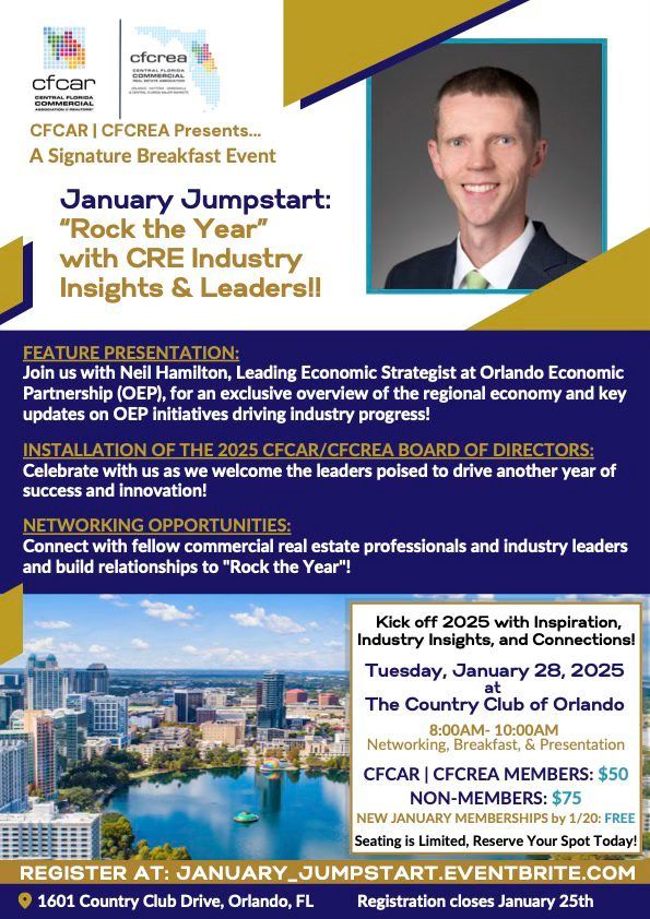 January Jumpstart: A Signature Breakfast Event! Rock the Year with CRE Industry Insights & Leaders!