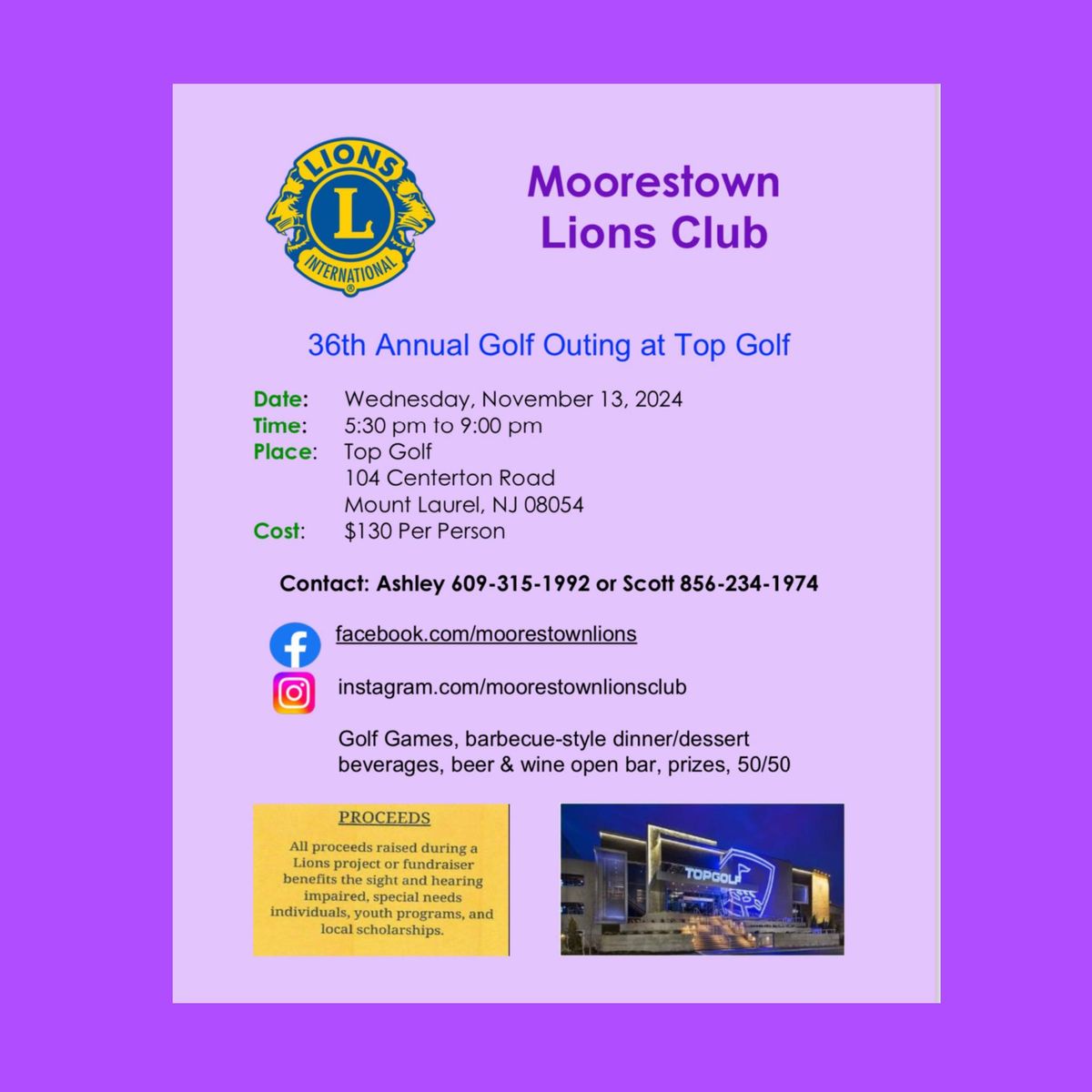 Moorestown Lions Annual Top Golf Outing