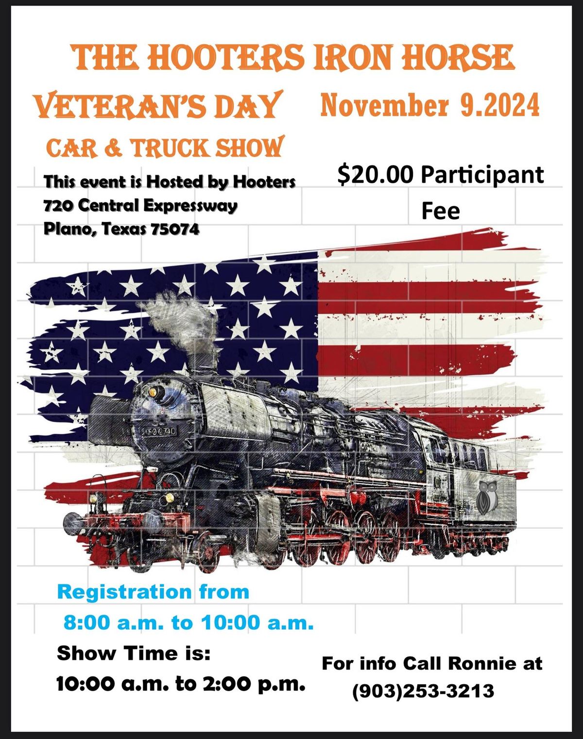 Hooters Veterans Day car show