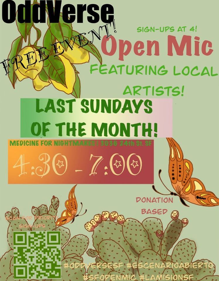 Odd Verse Reading and Open Mic