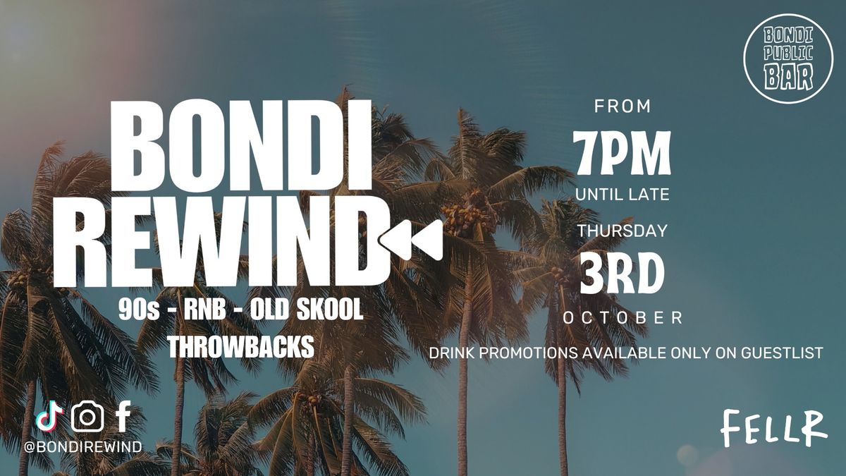 Bondi Rewind @ Bondi Public Bar - Thursday 3rd October