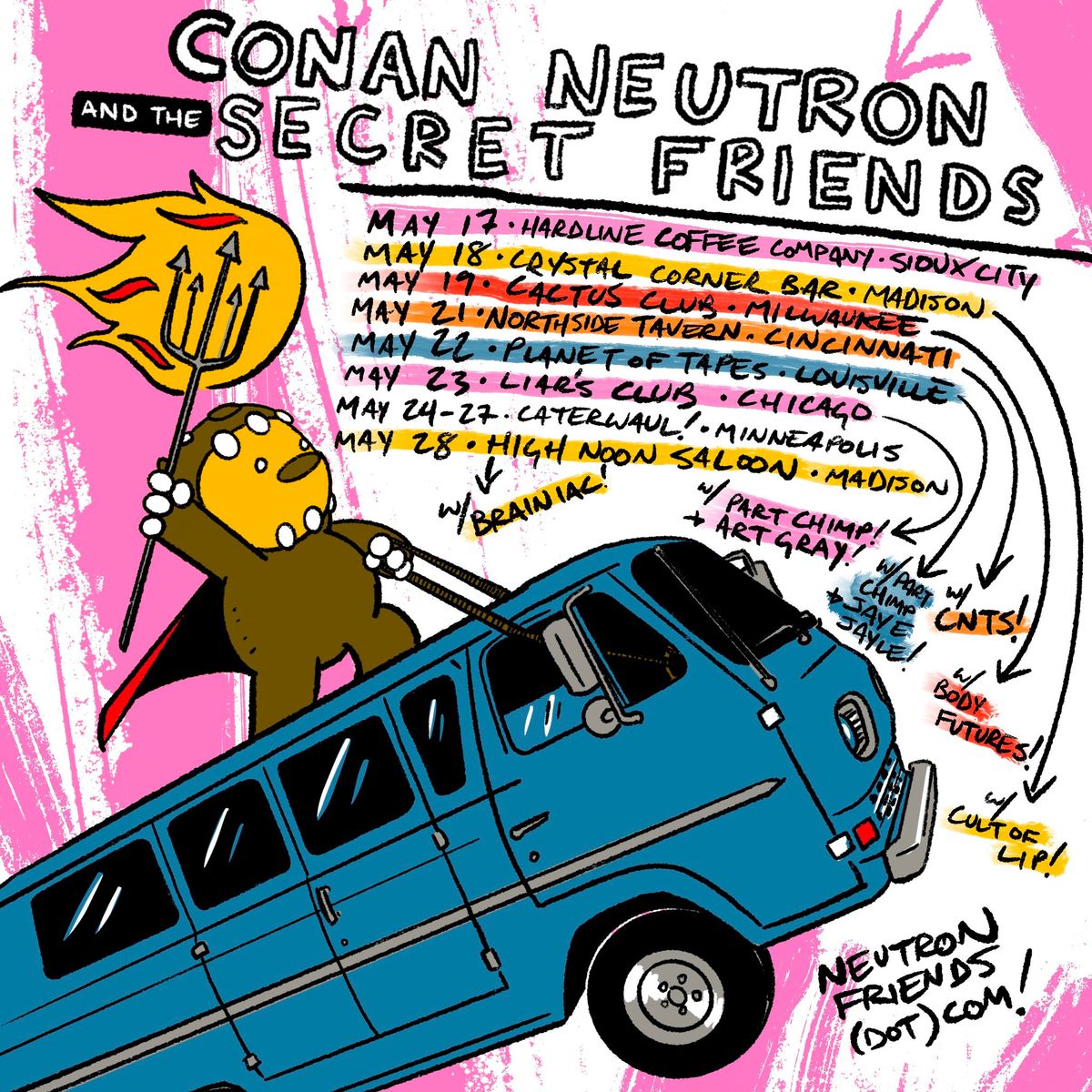 Conan Neutron & the Secret Friends \/ The Cult of Lip \/ Sinking Suns