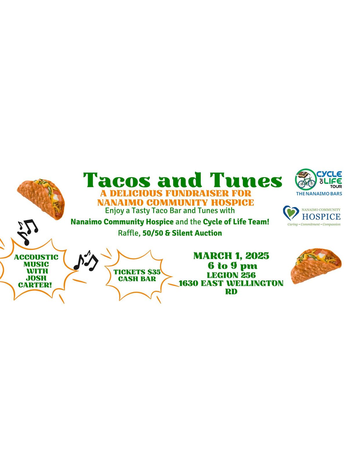 Taco's & Tunes! A Nanaimo Community Hospice Fundraiser! 