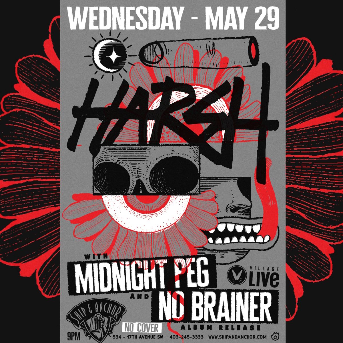 HARSH with Midnight Peg and No Brainer (album release)
