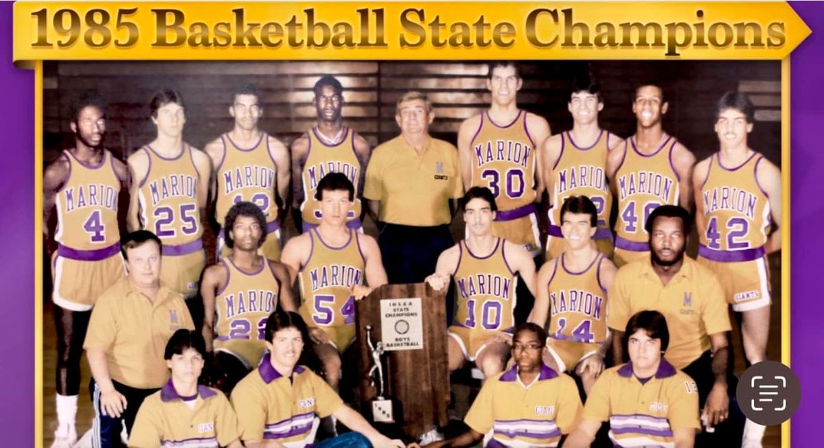 Giant celebration for 1985 boys basketball state champions