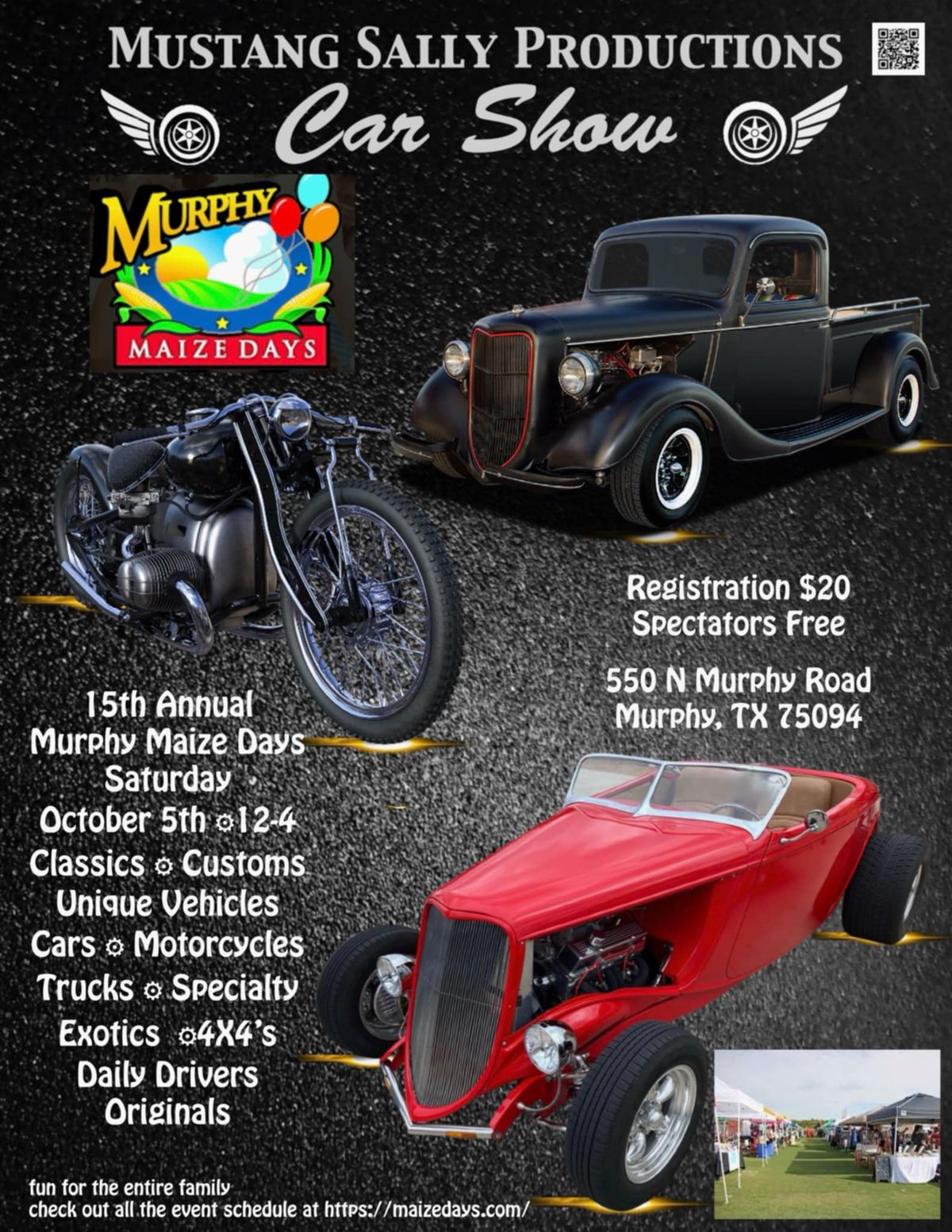 15TH ANNUAL MSP FULL CLASS CAR, TRUCK, AND MOTORCYCLE SHOW AT MURPHY MAIZE DAYS