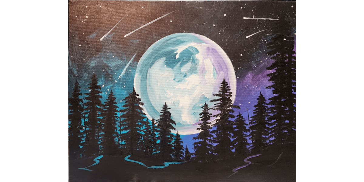 Full Moon Over the Pines - Paint and Sip in Sacramento | Classpop!\u2122