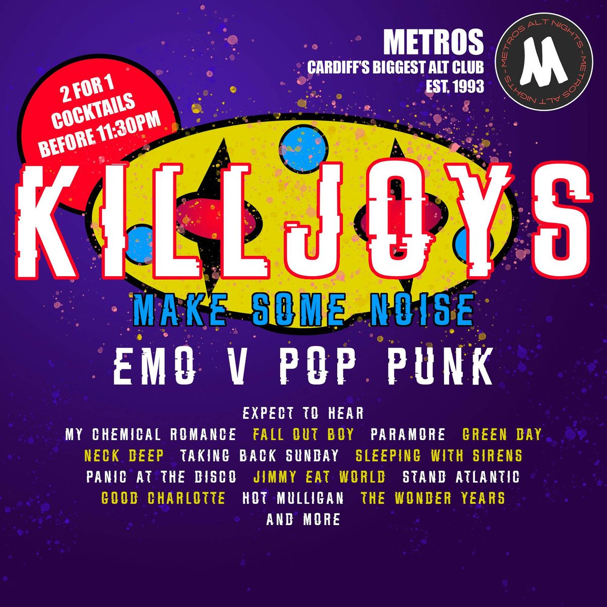 KILLJOYS: Emo V Pop Punk - Friday 31st January