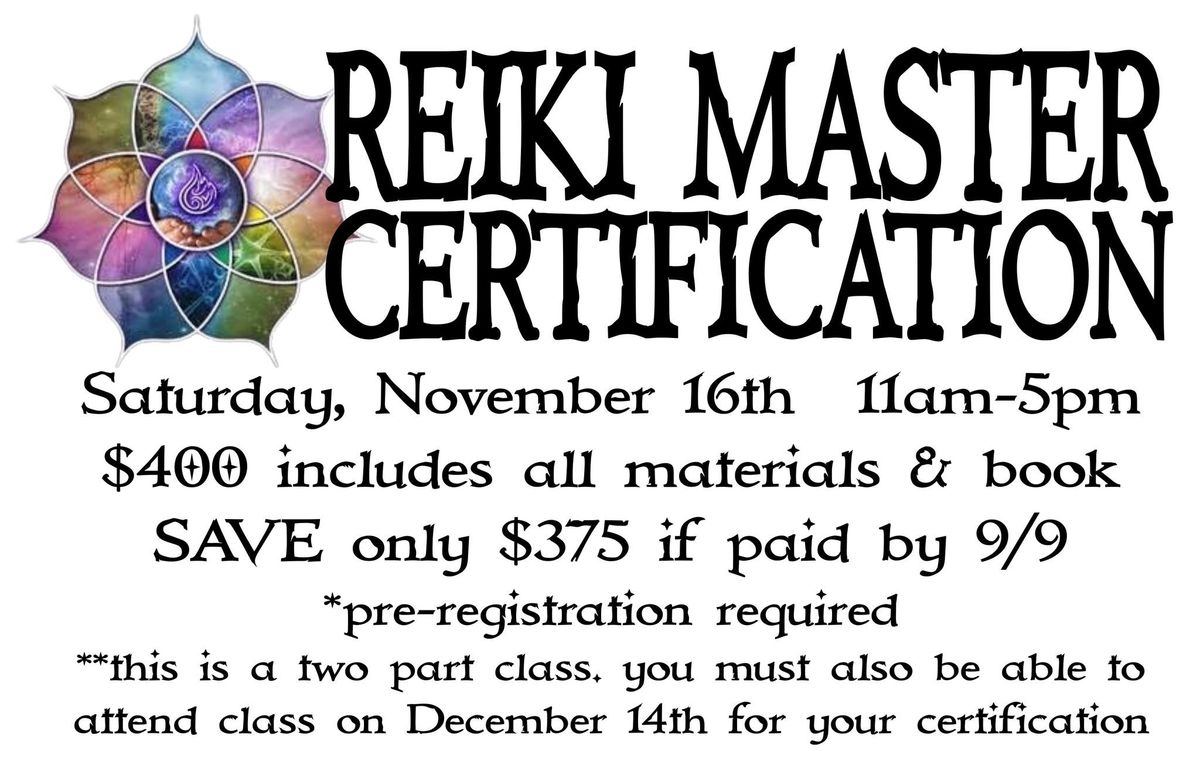 Reiki Master Certification