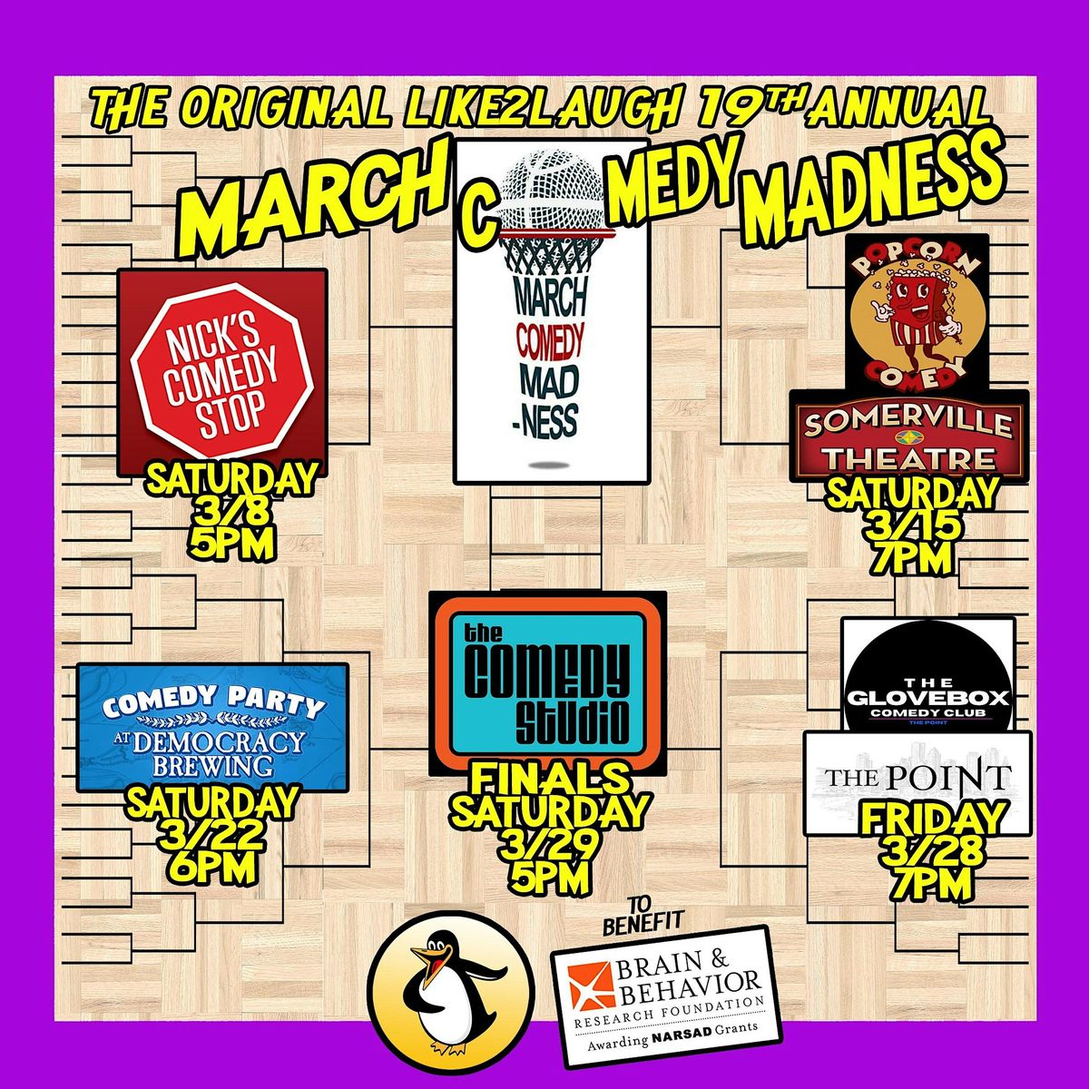 March Comedy Madness to benefit BBRF.org - Somerville Theatre Bracket