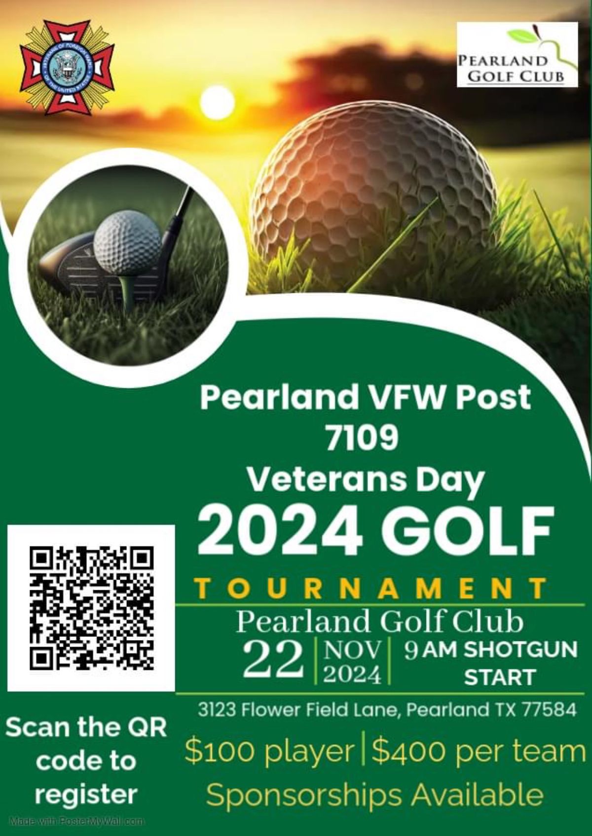 Pearland VFW Veterans Day Golf Tournament 