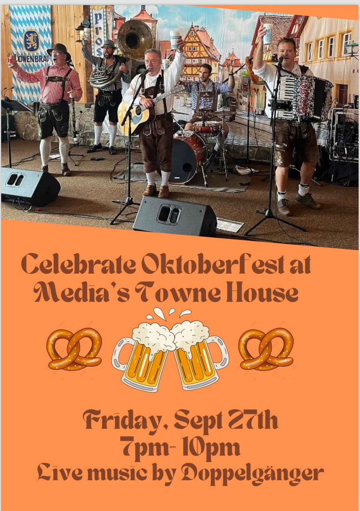 Delc-OKTOBERFEST\u2026\u2026 Live music with DOPPELG\u00c4NGER!\ud83c\udde7\ud83c\uddea oompah!!!