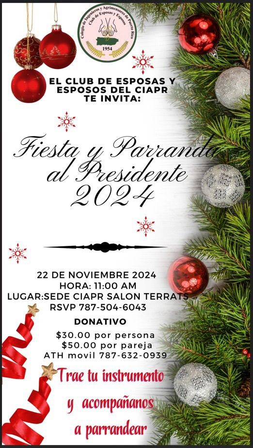 Fiesta Navidad & Parranda Presidente CIAPR 