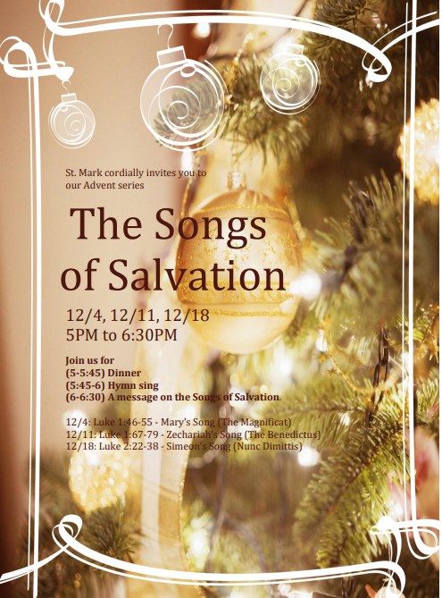 Midweek Advent Service: Songs of Salvation - Zechariah\u2019s Song