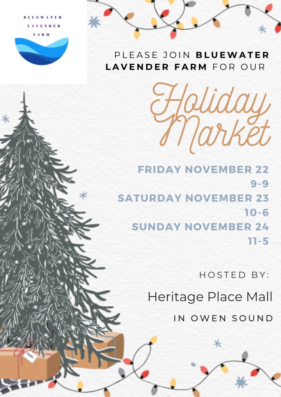 Bluewater Lavender Farm Pop Up Holiday Market