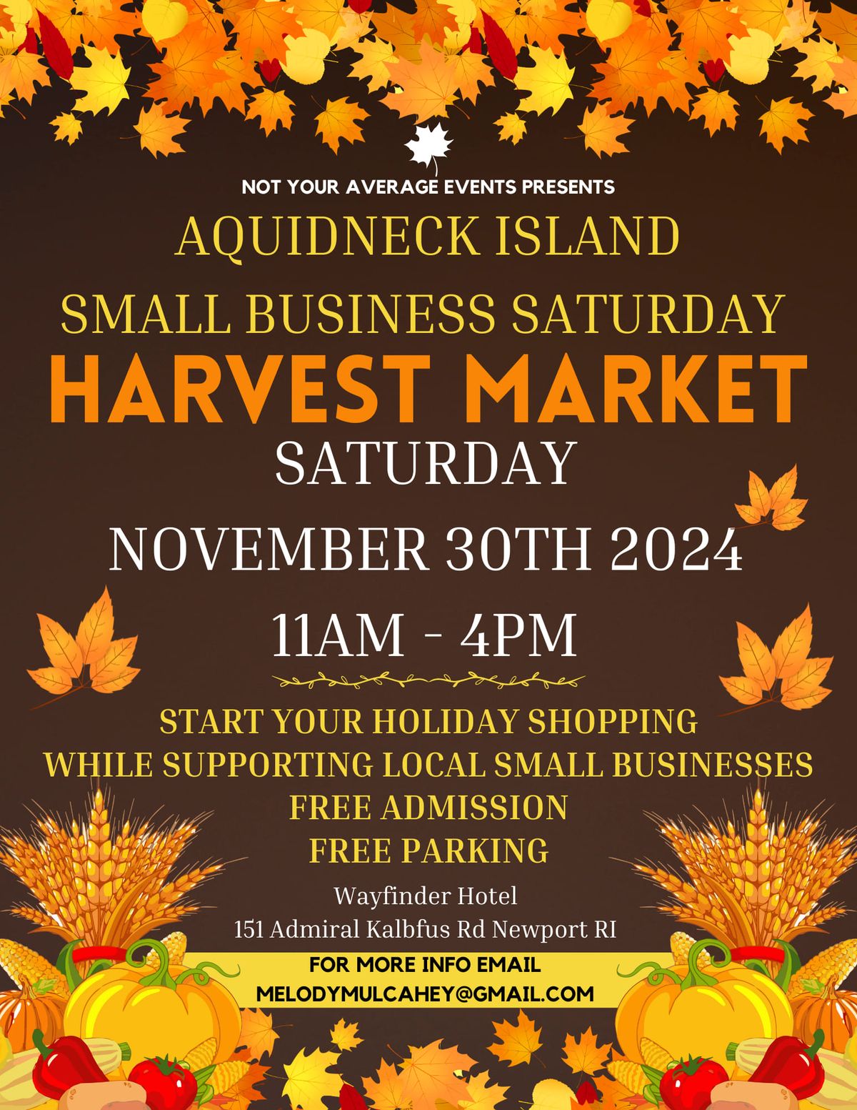 \ud83c\udf42\ud83c\udf41 Aquidneck Island Small Business Saturday Harvest Market \ud83c\udf41\ud83c\udf42