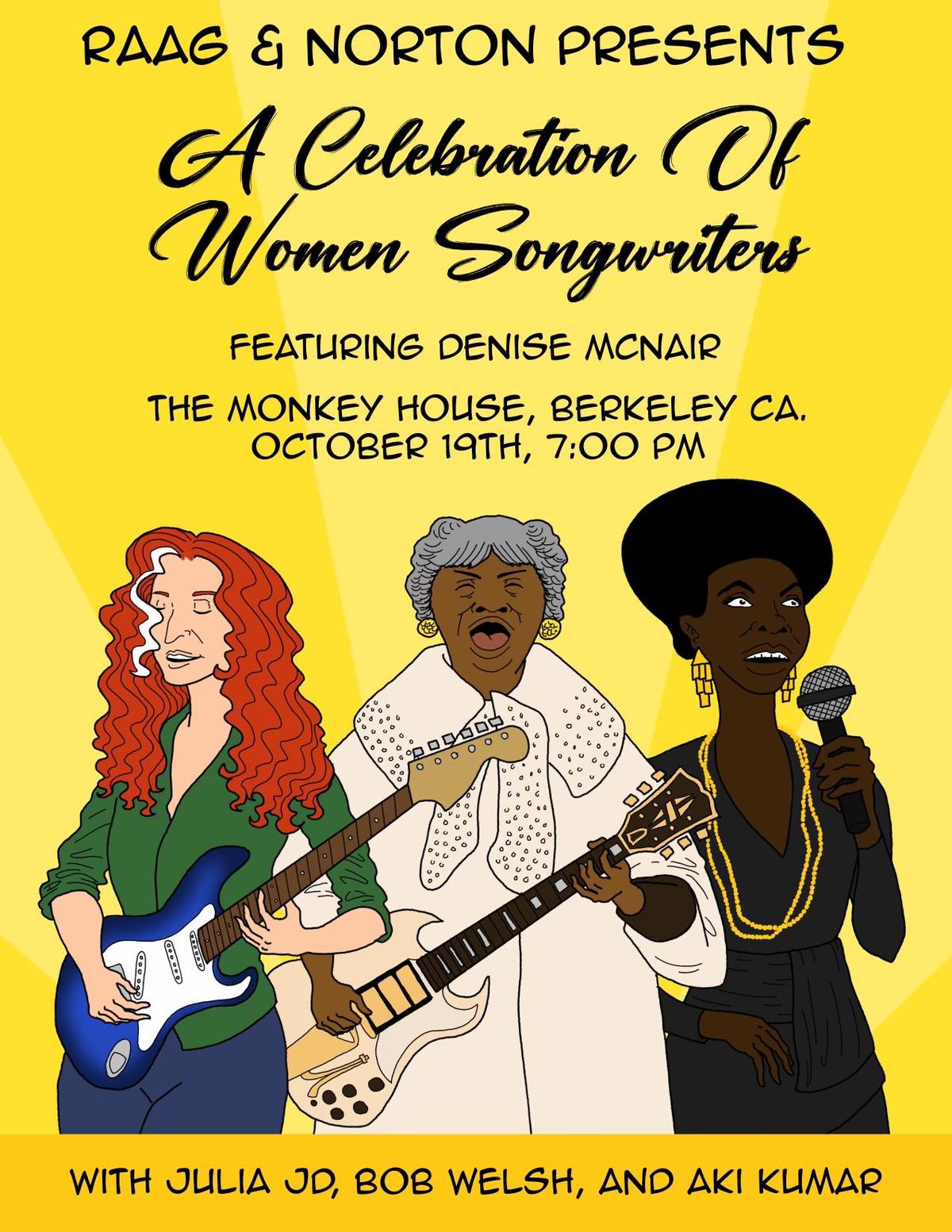 Raag & Norton Presents A CELEBRATION OF WOMEN SONGWRITERS with DENISE McNAIR