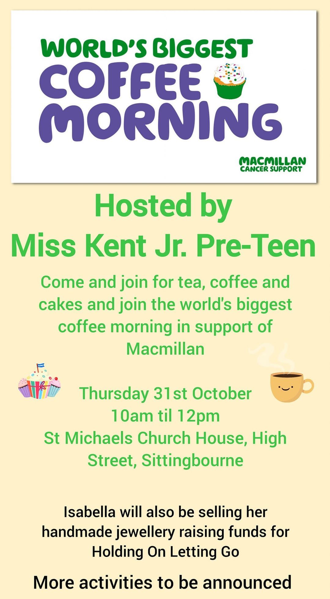 Isabella's Macmillan Coffee Morning