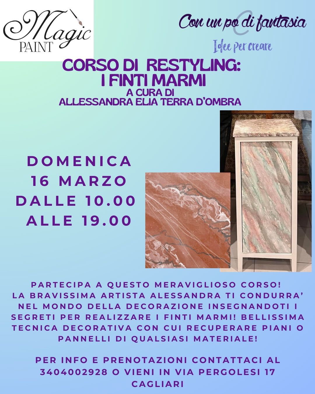 Corso di decorazione: I Finti marmi a cura di Alessandra Elia