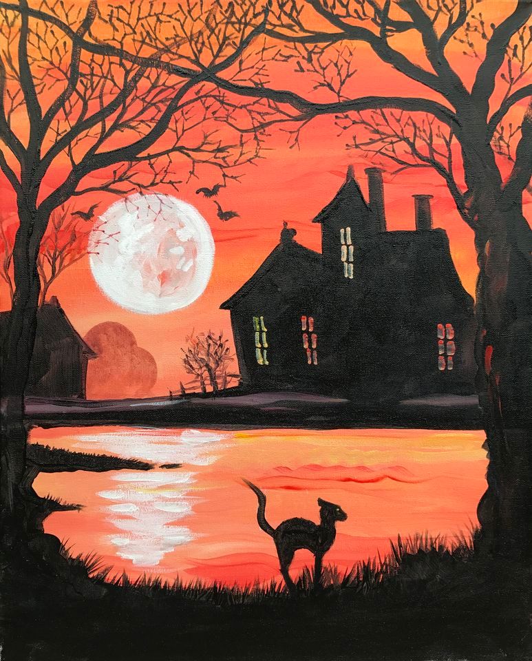 Join Brush Party to paint 'Haunted House\u2019 \u2013 at the Crafty Cow, Bristol