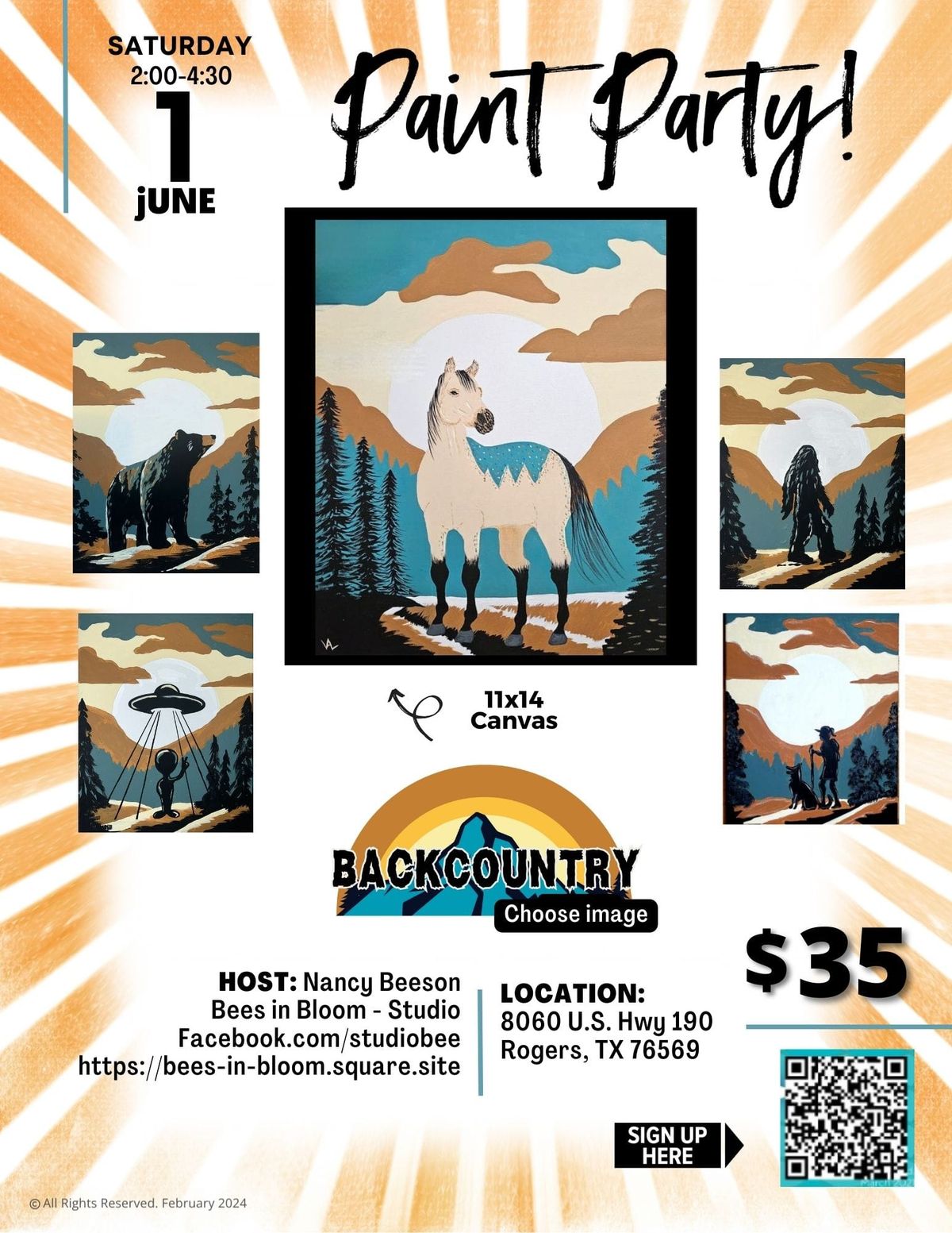 Dancing Bee Winery - Backcountry Paint Party
