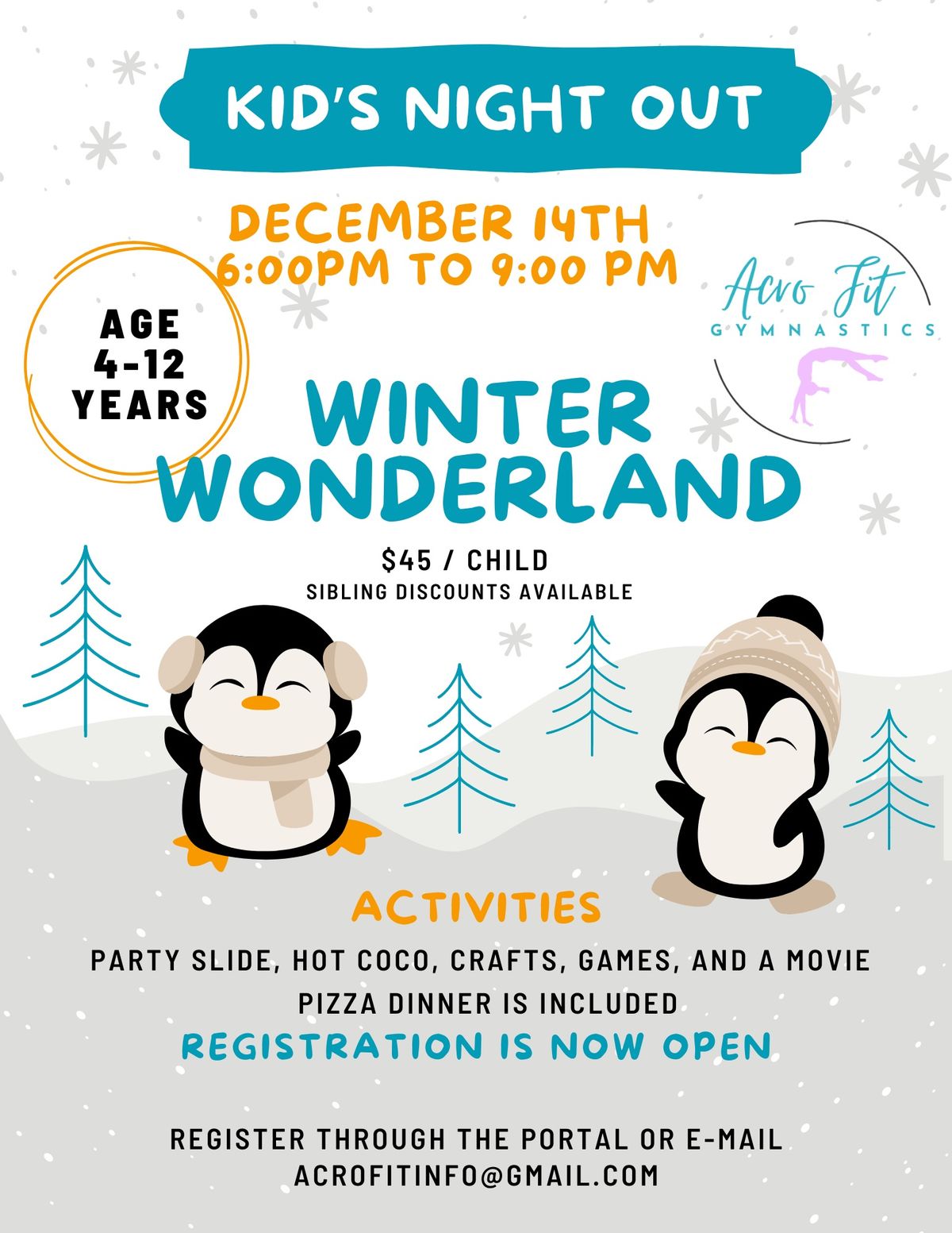 Kid\u2019s Night Out- Winter wonderland