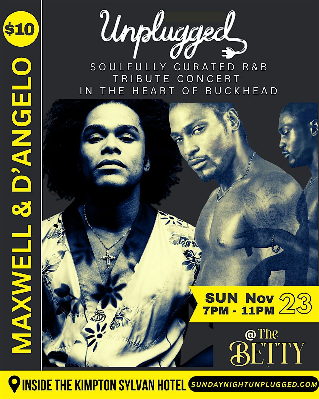 MAXWELL & D'ANGELO LIVE TRIBUTE @ THE BETTY IN BUCKHEAD ATL SUN NOV 23