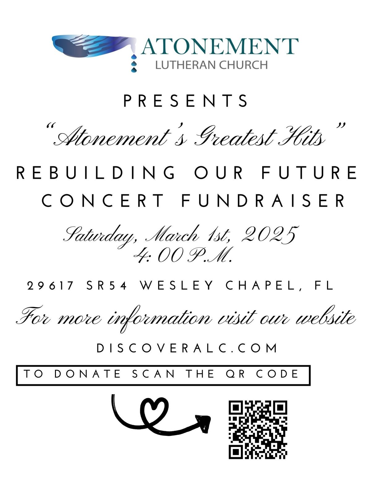 "Atonement's Greatest Hits" Rebuilding Our Future Concert Fundraiser 