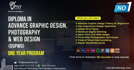 1 Year Diploma in Graphic Design, Photography and Web Design (DGPWD)