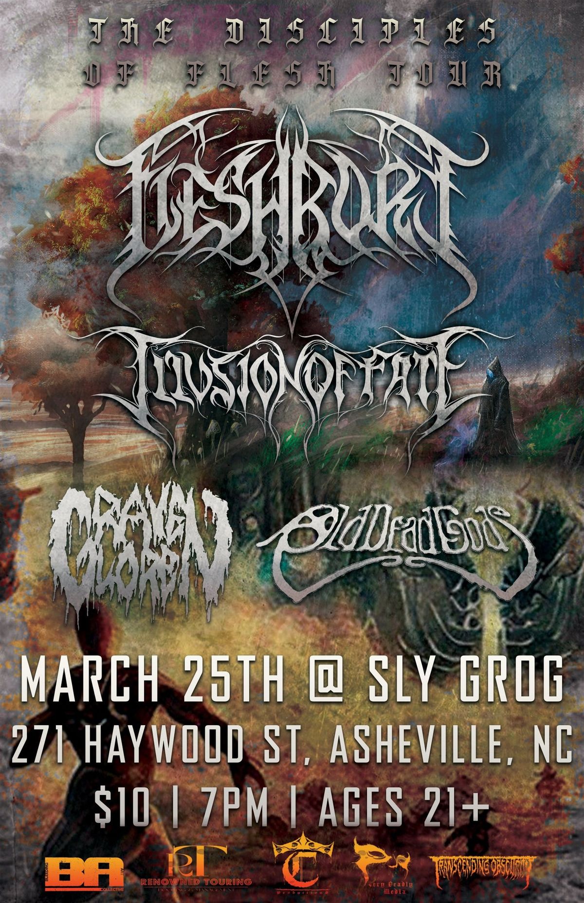 Fleshbore, Illusion of Fate, Graven Lore, and Olddeadgods at Sly Grog Lounge 03\/25\/2025