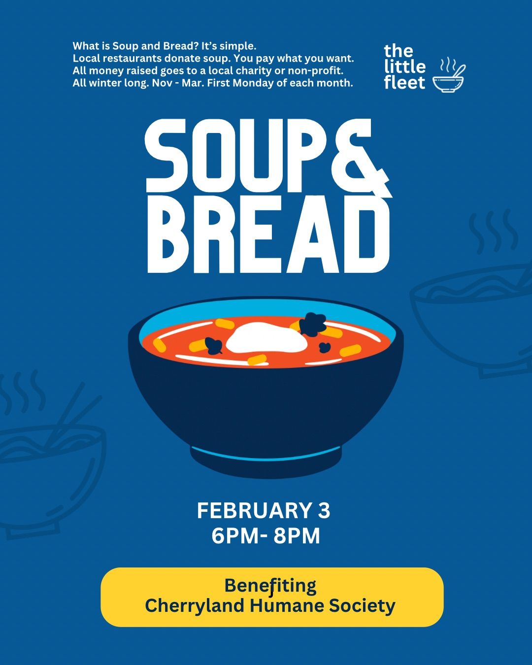 Soup and Bread benefiting Cherryland Humane Society