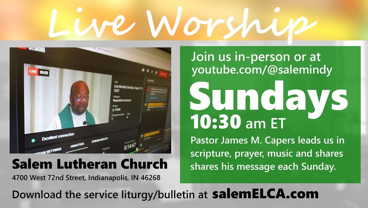 Sunday worship at Salem in New Augusta \/ Indianapolis.