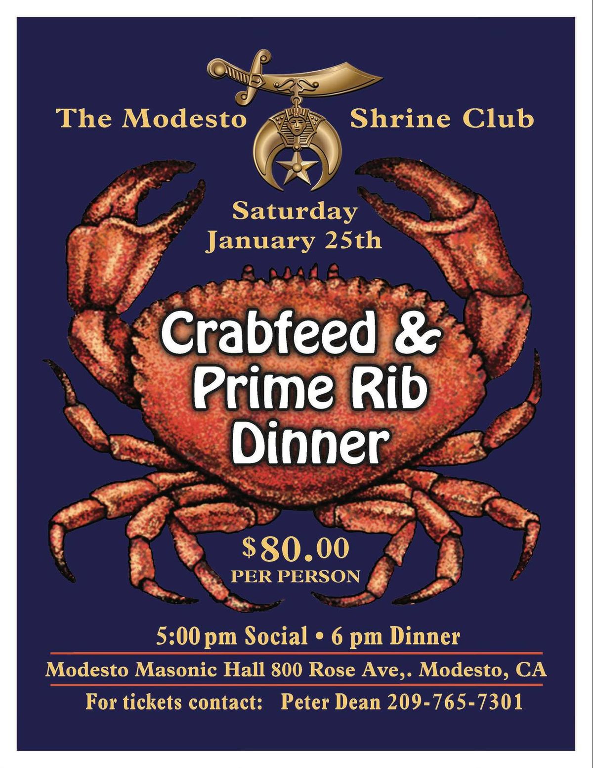 The Modesto Shrine Club Crab Feed and Prime Rib Dinner