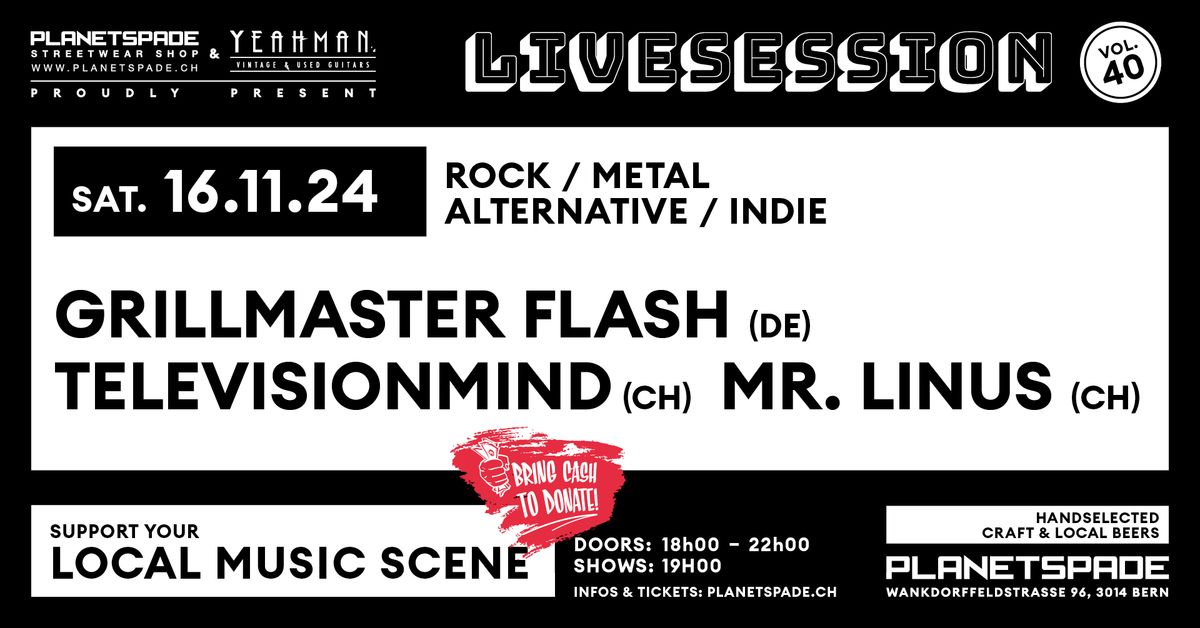 Live Session: GRILLMASTER FLASH, TELEVISONMIND, MR.LINUS