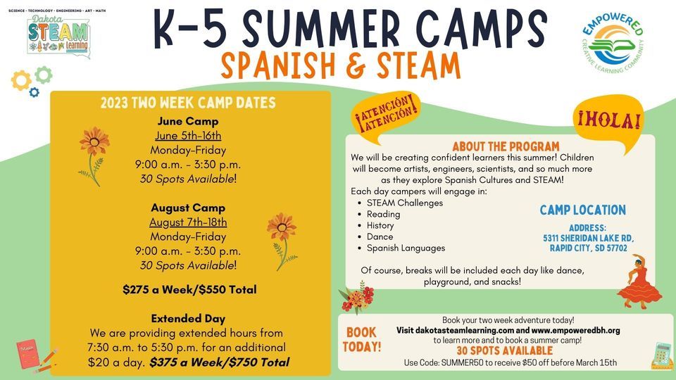 K-5 Spanish & STEAM Summer Camp