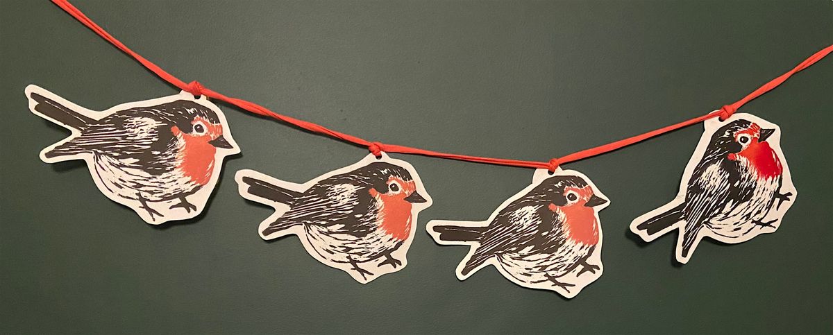 Christmas Linocut Bunting