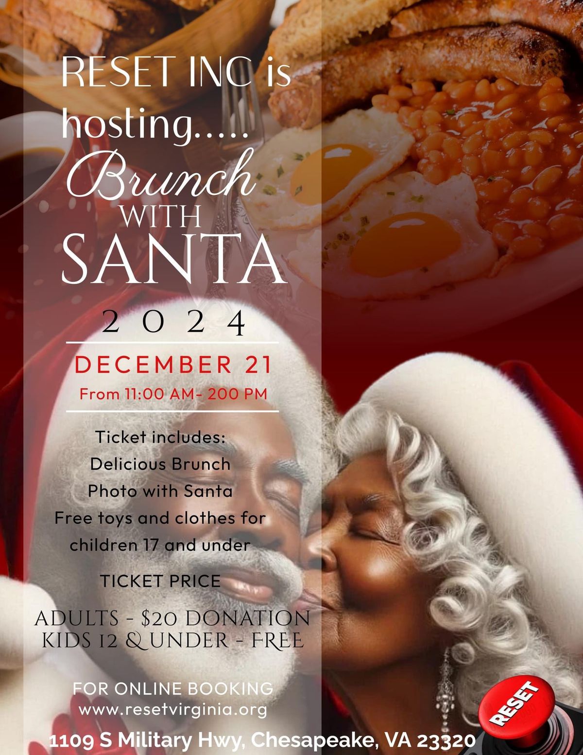 RESET INC, Safe & Sound, and NOVA youth outreach present Brunch with Santa