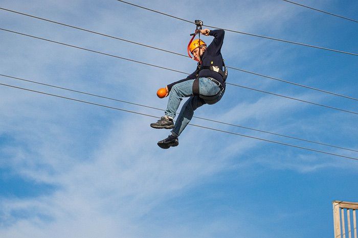 Zipline Pumpkin Toss - zipline , rock climb and bungee jump all ages 