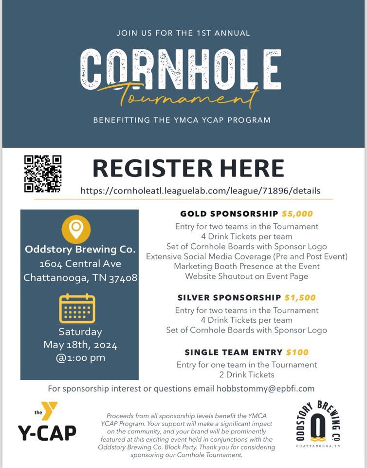 1st Annual Cornhole Tournament benefitting the "YMCA YCAP Joe Smith Scholarship Fund"