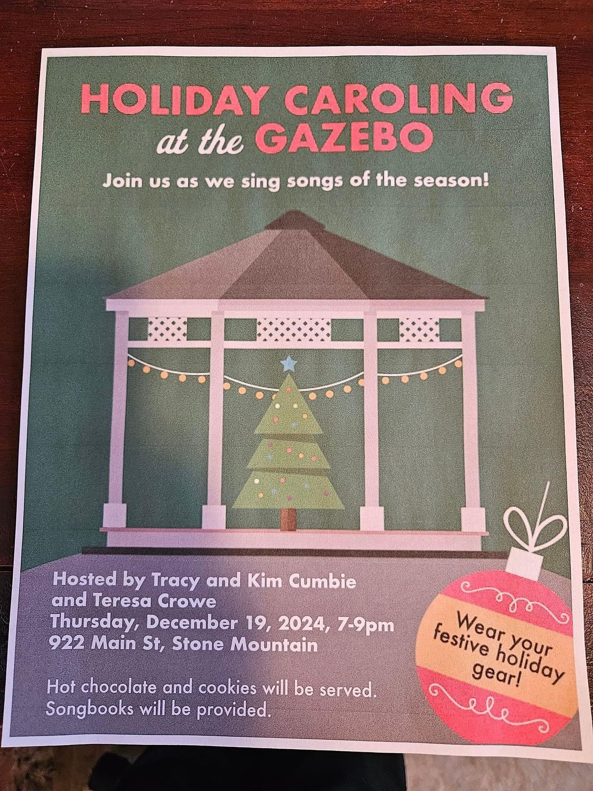 Christmas Caroling at the Gazebo