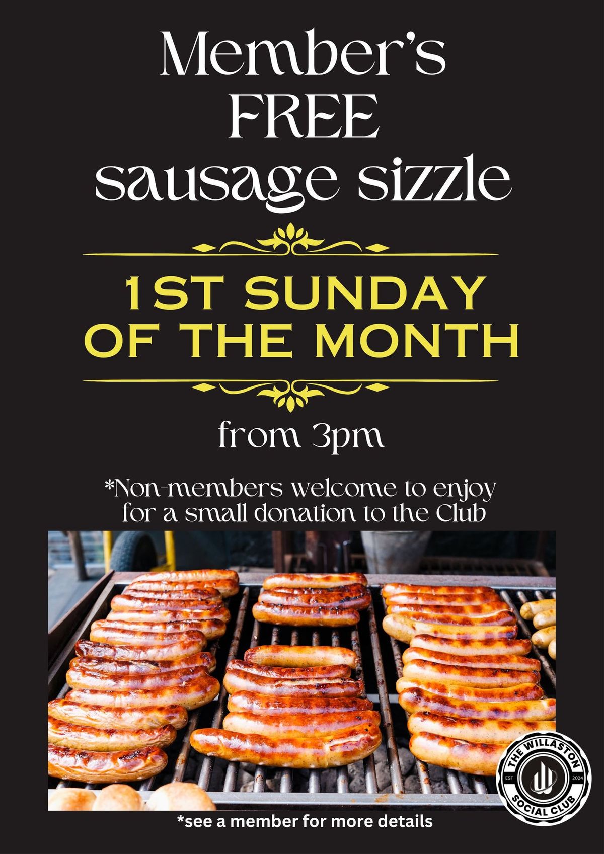 Members free sausage sizzle 