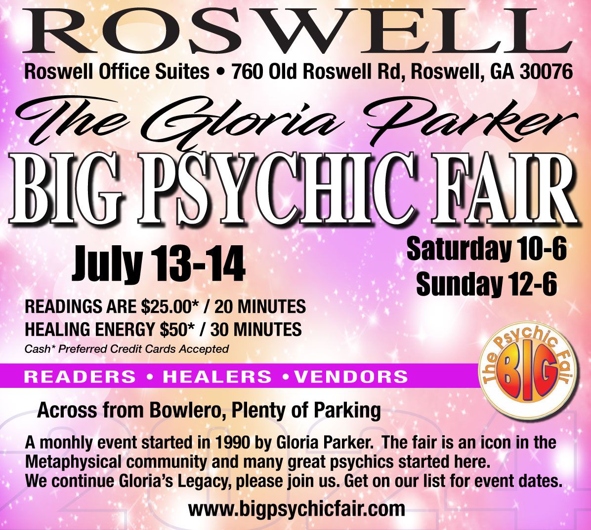 Roswell, GA ~ Big Psychic Fair