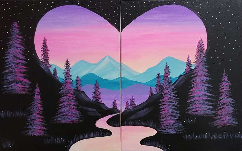 Date Night Paint and Sip Class: River to my Heart