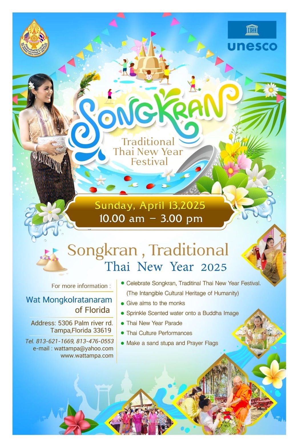 Songkran Celebration at Wat Mongkol Rattanaram