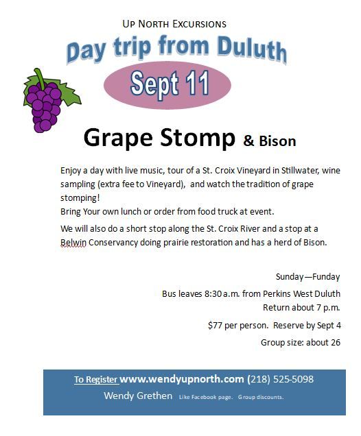 Day Trip To St Croix Vineyard Grape Stomp Bison Perkins Restaurant day-trip-to-st-croix-vineyard-grape-stomp-bison-perkins-restaurant