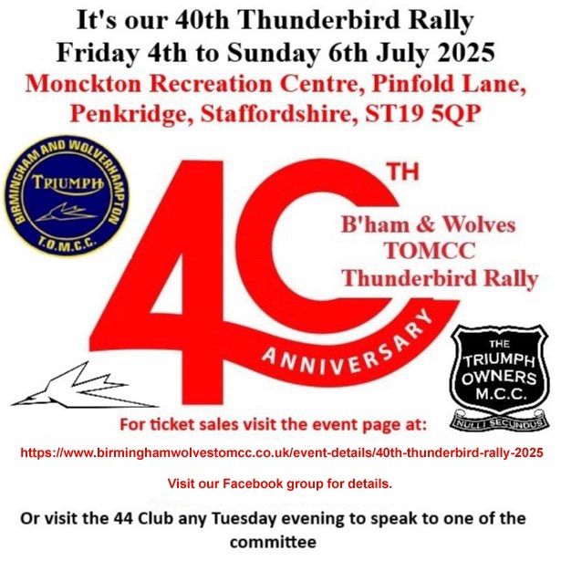 40th Birmingham and Wolverhampton Thunderbird Rally 2025